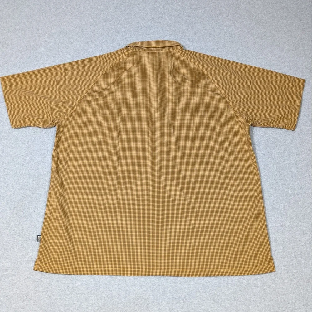 The North Face Short Sleeve Snap Button Up Shirt Mens XL Short Sleeve Yellow